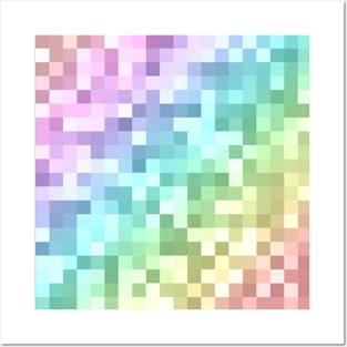 Rainbow Pixel pattern Posters and Art